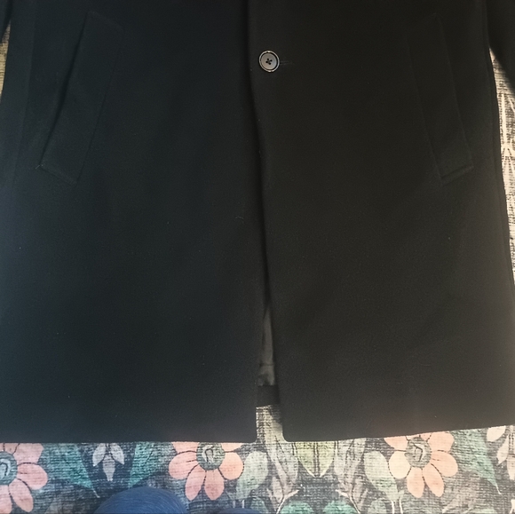 Hathaway Platinum Mens Wool Cashmere Overcoat 42S Black Dressy Classic Old Money - Picture 3 of 14